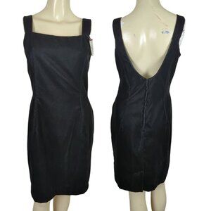 Scott McClintock Sleeveless square neck open back Velvet Black cocktail dress 12